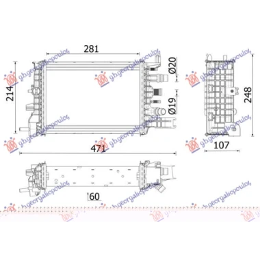HLADNJAK MOTORA DODATNI 1.5 DIZEL (281x214x60) (NRF)