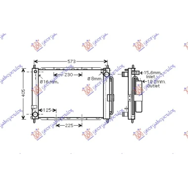 HLADNJAK MOTORA I KLIME 1.4/1.6i/16V DCi (+AC) (51x38) (NRF)