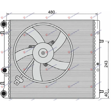 HLADNJAK MOTORA SVI MODELI (-AC) (430x410) (SA VENTILATOROM) (MARELLI)
