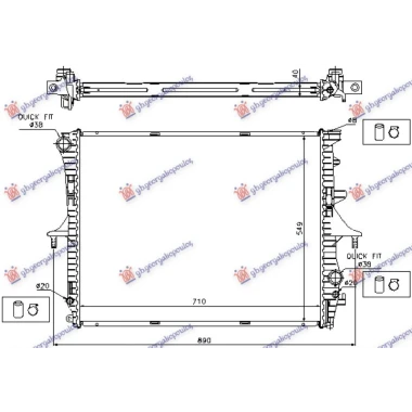 HLADNJAK MOTORA SVI MODELSI BENZIN/DIZEL (MAN/AUTO) (+/-AC) (71x55) (KOYO)