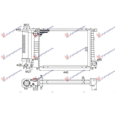 HLADNJAK MOTORA SVO MODELSI BENZIN (MAN) (-AC) (440x330x34) (NRF)
