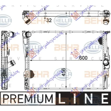 HLADNJAK MOTORA ZA SVE MODELE BENZIN (AUTO) (600x460x32) 1 CEV (MAHLE BEHR PREMIUM LINE)