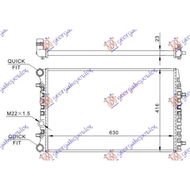 HLADNJAK MOTORA ZA SVE MODELE BENZIN/DIZEL (MANUELNI/AUTOMATSKI) (+/-AC) (63x41) (MAHLE BEHR)