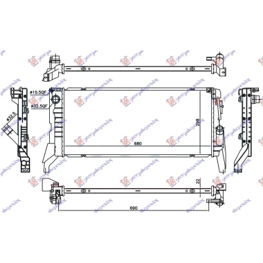 HLADNJAK MOTORA ZA SVE MODELE DIZEL (MAN) (680x298x22) (VALEO)