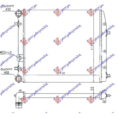 HLADNJAK MOTORA ZA SVE MODELSE (-AC) (43x41) BEZ VENTILATORA (NISSENS)