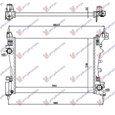 HLADNJAK MOTORA ZA SVE MODELSE BENZIN (MAN/AUTO) (+/-AC) (54x37.5) (VALEO)