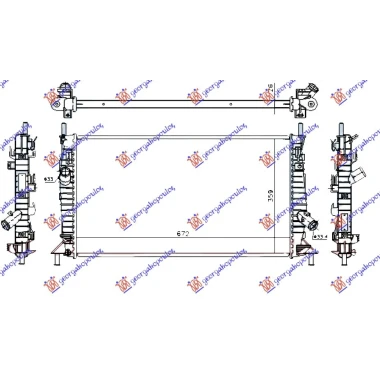 HLADNJAK MOTORA ZA SVE MODELSE BENZIN (MAN/AUTO) (+/-AC) (67x37.2) (VALEO)