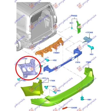 NOSAC ZADNJEG BRANIKA PLAST (2 VRATA)