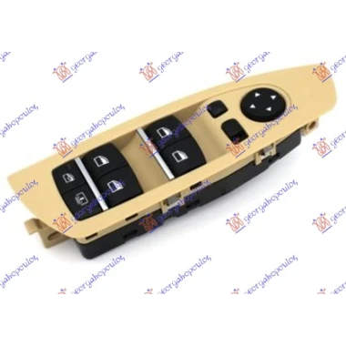 PREKIDAC U PREDNJIM VRATIMA (4 TASTERA) (KREM OKVIR) (ELEKTRO-SKLOPIV RETROVIZOR) (6 PIN)