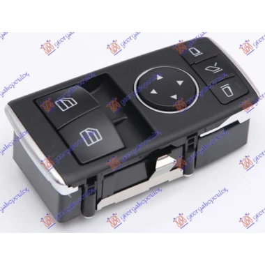 PREKIDAC U PREDNJIM VRATIMA CRNI/HROM (2 TASTERA) (ELEKTRO-SKLOPIV RETROVIZOR) (3 PIN)
