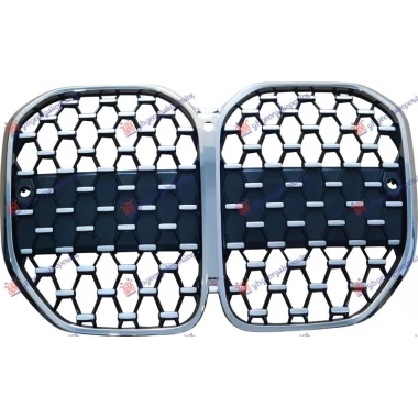 PVC MASKA DIJAMANT CRNA/SREBRNA/HROM (2 SENZORA) (KAMERA)