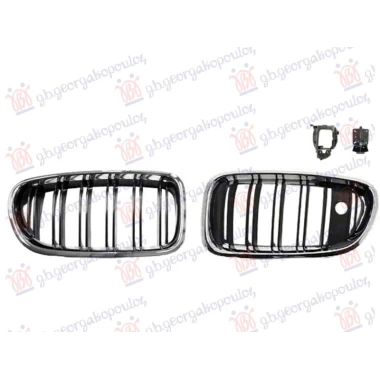 PVC MASKA HROM/CRNA (DOUBLE LINE) (KAMERA) (M5) (SET 2KOM)