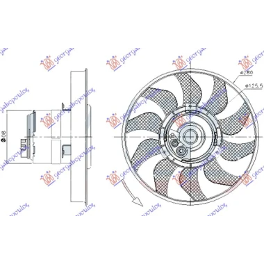 VENTIL. (MOTOR+ELISA) 2P 280mm BEZ KABL