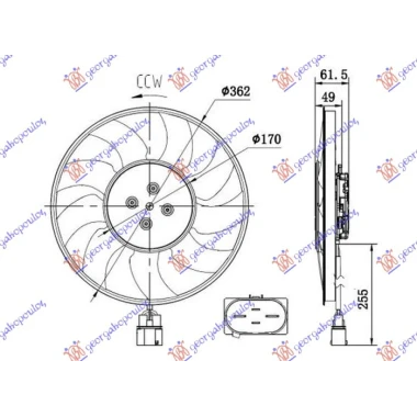 VENTIL.2.0-3.0B 2.0-3.0 D 370mm 4P DESNO