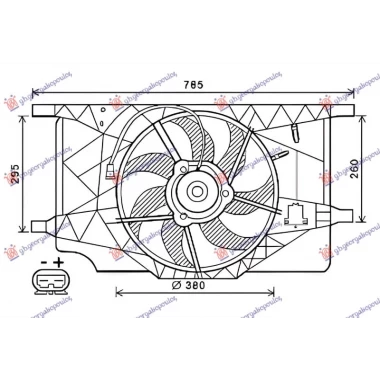 VENTILAT 1.9/2.0/2.2DIZ  2.0BEN 380mm 2P