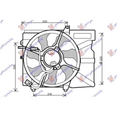 VENTILATOR BEN +/-AC DONJI NOSAC 215mm