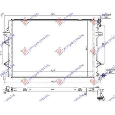 VENTILATOR BENZIN/DIZEL (MOTOR+ELISA) (295mm) (2 PIN)