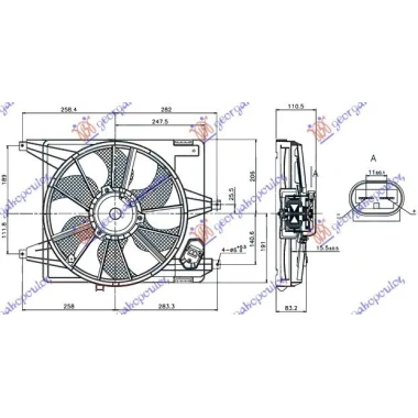 VENTILATOR KOMPL.1.4-1.6 BENZ(38cm)