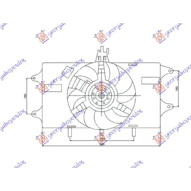 VENTILATOR KOMPLET (1.2 BENZIN) + A/C