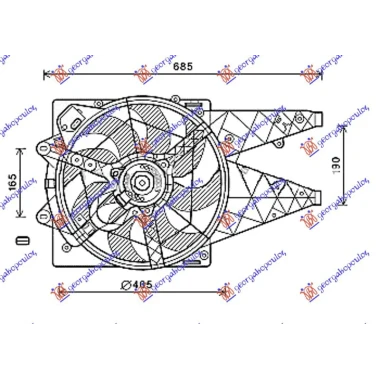 VENTILATOR KOMPLET 1.3-1.6-2.0 JTD(-AC)