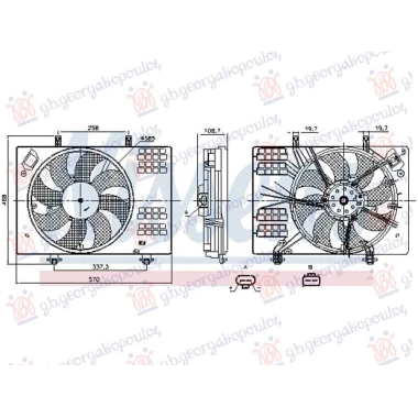 VENTILATOR KOMPLET 1.5/1.6 DIZEL - 1.0 BENZIN (385mm)