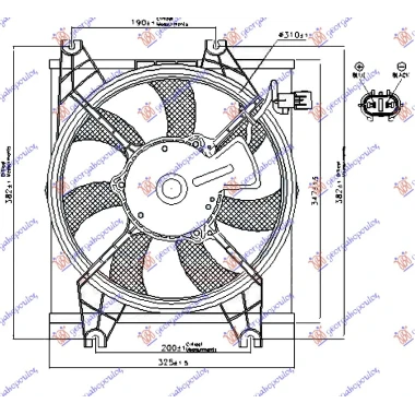 VENTILATOR KOMPLET BENZ (310m) (2PIN)A/C