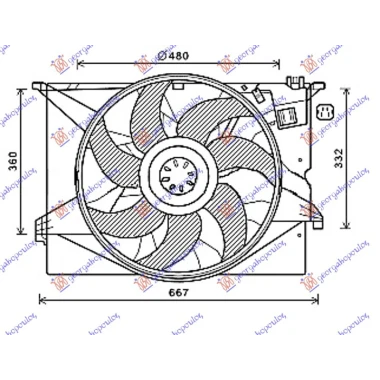 VENTILATOR KOMPLET BENZ.-DIZEL (480mm) 4