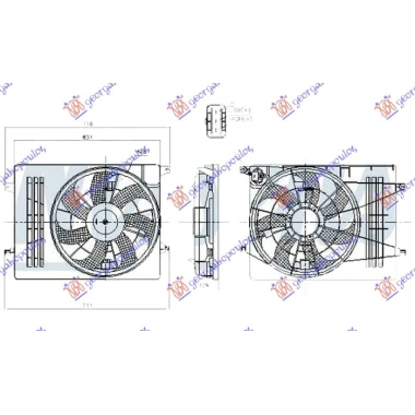 VENTILATOR KOMPLET BENZIN (460mm) (3PIN)