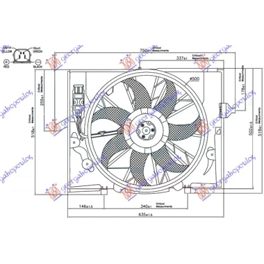 VENTILATOR KOMPLET (BENZIN) +A/C