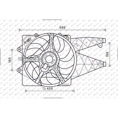 VENTILATOR KOMPLET BENZIN-DIZEL