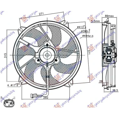 VENTILATOR KOMPLET BENZIN-DIZEL (38cm)