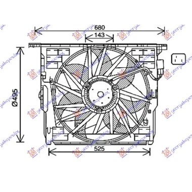 VENTILATOR KOMPLET BENZIN/DIZEL 3 PIN
