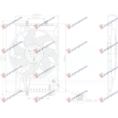 VENTILATOR KOMPLET BENZIN/DIZEL (600W)