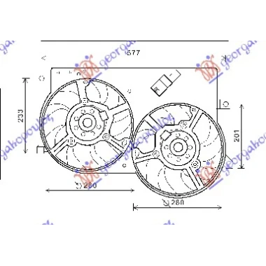 VENTILATOR KOMPLET (DUPLI) 1.3 JTD 03-