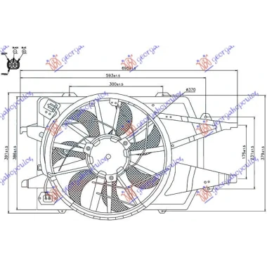 VENTILATOR KOMPLET JEDAN +A/C (4 KABLA)