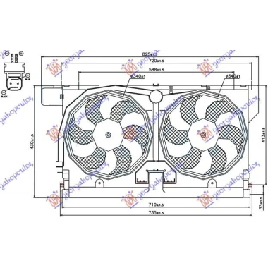 VENTILATOR KOMPLET(DUPLI)BEN-DIZ (+A/C)