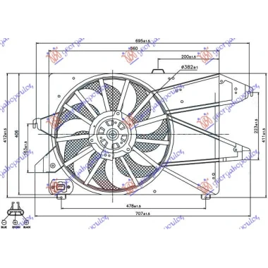 VENTILATOR KOMPLET(JEDAN)1.8-2.0BEN 02-0