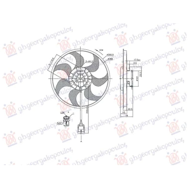 VENTILATOR (MOTOR+ELISA) (3 PIN) (390mm)