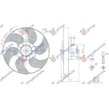 VENTILATOR (MOTOR+ELISA)(32cm)BENZ-DIZEL